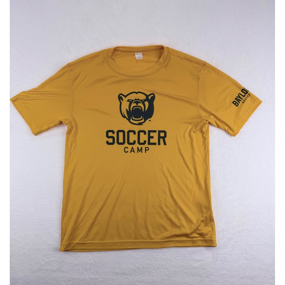 Sport-Tek Baylor Soccer Camp Shirt Mens Small Gold Short Sleeve Performance Tee